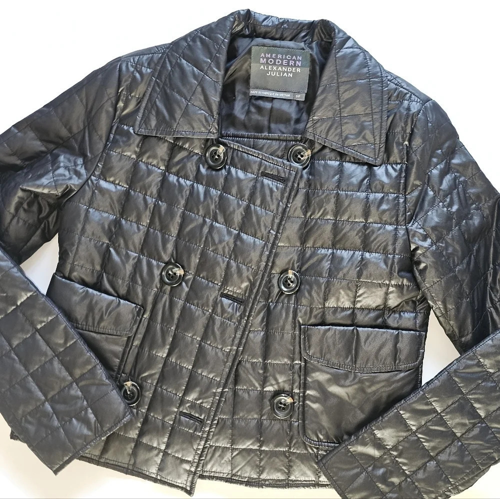 Alexander Julian Quilted Moto Style Puffer Jacket